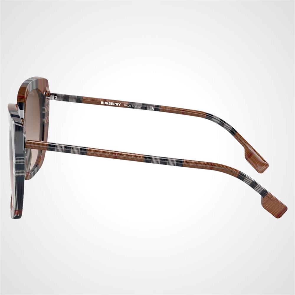 New Burberry Sunglasses Brown Check Square Frames Gradient Lens w/ Case BURBERRY - Picture 3 of 9